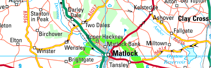 Map Of Matlock And Surrounding Area Wirksworth-Parish Records-Map Of Wirksworth Area